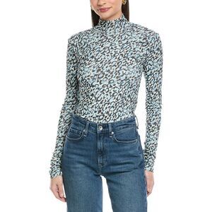 Nanushka Womens Josa Fitted Turtleneck Top, Blue